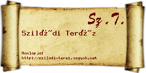 Sziládi Teréz névjegykártya